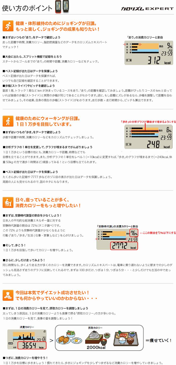 使い方のポイント カロリズム expert